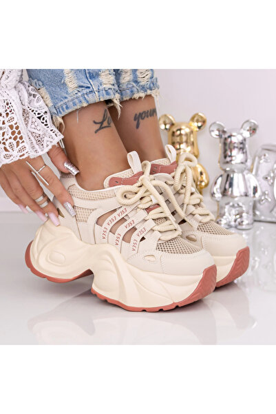 mei Pantofi Sport Dama cu Platforma 0098-120 Maro deschis