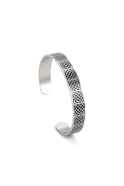 Viking Adjustable Celtic Knot Pattern Style Tarnish&Rustproof 316L Steel Bracelet