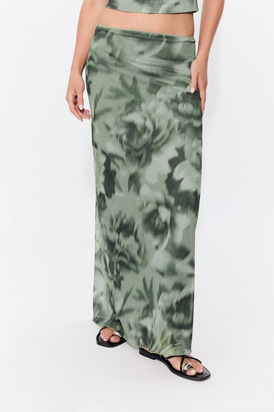 Stradivarius Printed tulle midi skirt