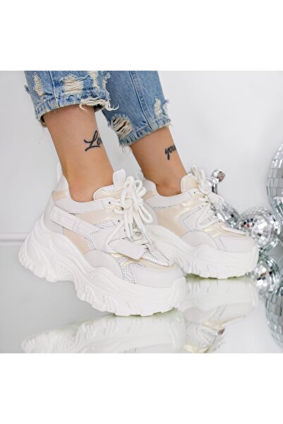 mei Pantofi Sport dama cu Platforma 3SJN59 Bej