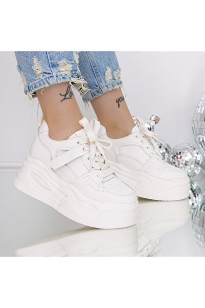 mei Pantofi Sport dama cu Platforma 3SJN63 Bej