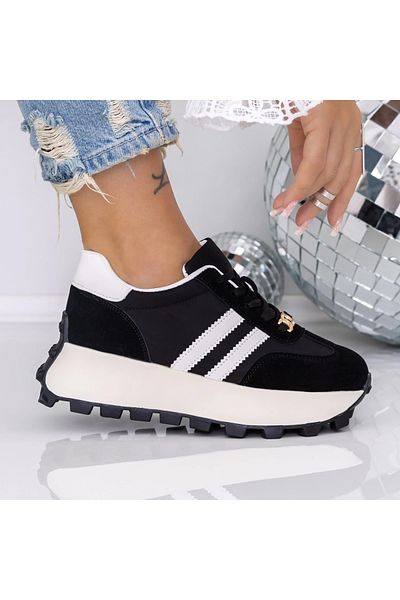 mei Women's Platform Sneakers 3AL9 Black