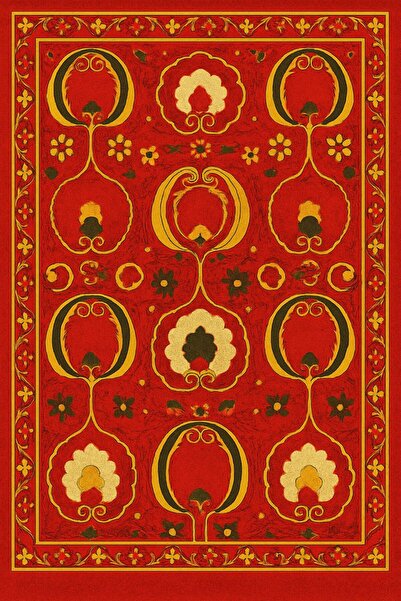 Rugs Modern Halı MOSSO Κόκκινο Παραδοσιακό Υφαντό Χαλί με Σχέδια, Vintage Δια...