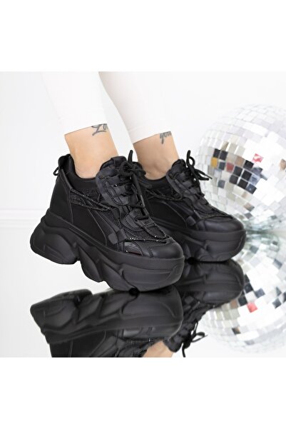 mei Pantofi Sport Dama cu Platforma 3SJN35 Negru