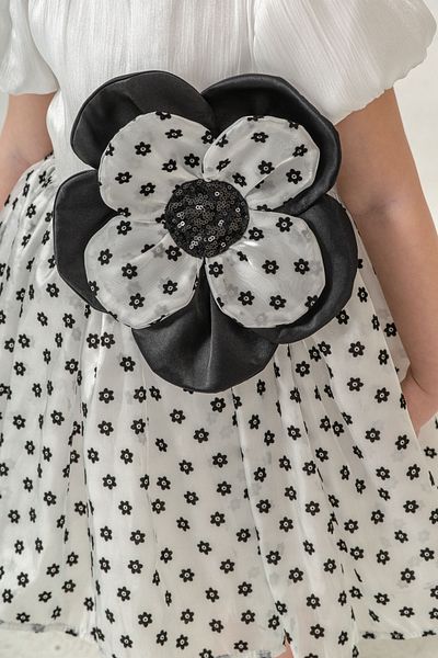 Eray Kids Short Sleeve Flower Detail Girls' Evening Dress (3-6 Years)