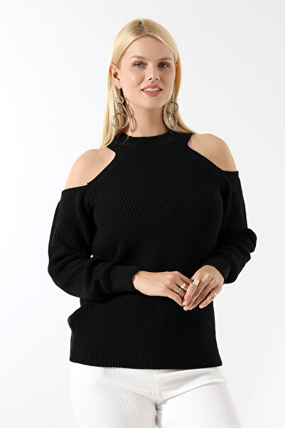 Marvine Pulover de tricotat pentru femei, cu umăr deschis