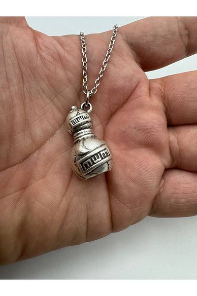 Herşey Nota Naruto Gaara Symbol Necklace – Anime Themed Unisex Zamak Plated Necklace with 60 cm Chain