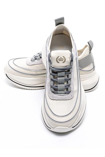 FRANCO GERARDO Women's Sport Shoes Made of Genuine Leather 2228 Cream-Grey Franco Gerardo