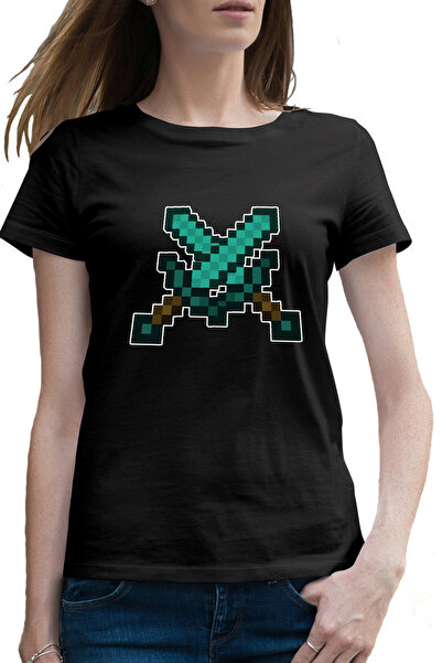 OEM Tricou femei Two Diamond Swords Minecraft