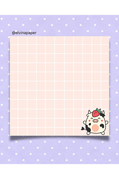 Elvina Paper İnekli Küp Not Kağıdı, Memopad, To Do List, Bloknot, Planlayıcı, Notepad