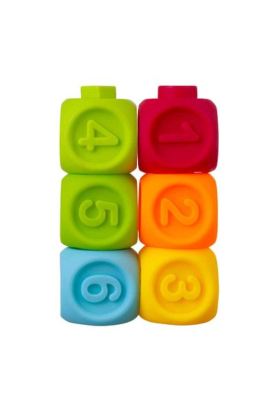 Bocioland Set of 6 sensory blocks, +3 months, Multicolor