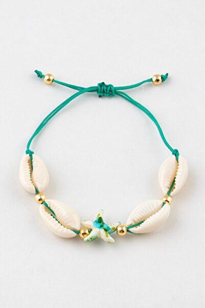 Sortie Aksesuar سوار من الحبال قابل للتعديل مع نمط نجم البحر الملون وشكل صدفة...