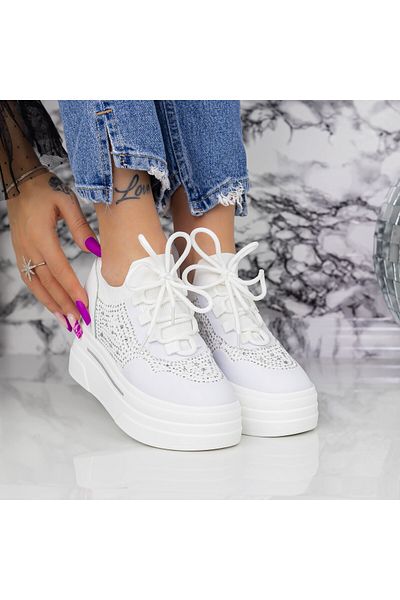 mei Women's Platform Sneakers 2MX8 White