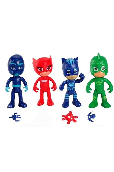 TNAGORA Set 4 Figurine Eroi In Pijamale Plus Accesorii, Tnagora®, 8 cm