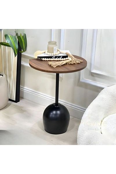 Generic Mini Round Coffee Table for Sofa or Bedside, Side Table for Living Room, Bedroom 40x40x55cm