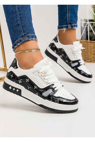starlike Pantofi sport dama albi cu negru A132