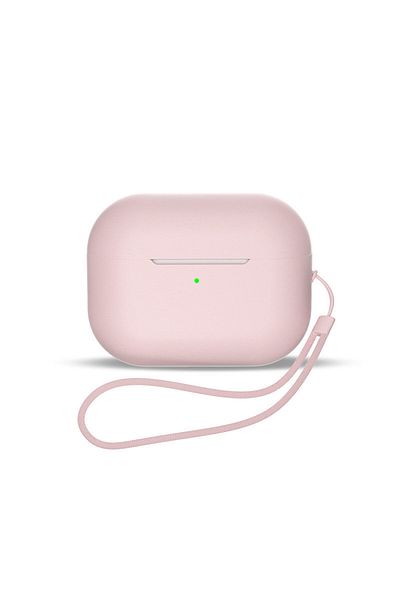 Hurtel Silikonowe etui do słuchawek AirPods 1 / 2 + pasek smycz na nadgarstek różowe