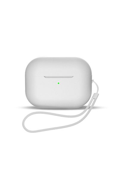 Hurtel Silikonowe etui do słuchawek AirPods 1 / 2 + pasek smycz na nadgarstek białe