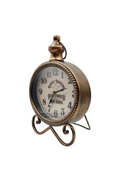 BLA BLA FOAM Vintage Metal Table Clock - 'Hollywood Hot Rods' Model 21x27cm