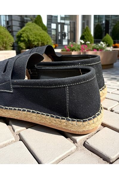 higo Men's Espadrille with Straw Detail