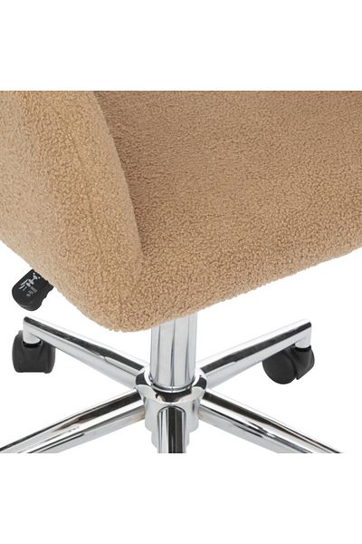 Atmosphera Créateur D'intérieur Gaya office chair, polyester, foam, metal, beige, 58 x D. 55 x H 76- 86 cm, 8 kg