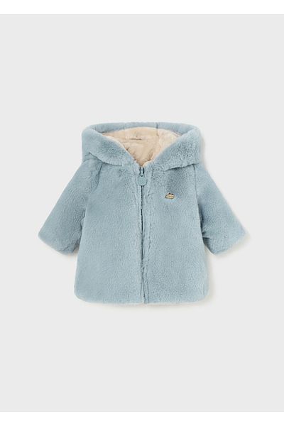 MAYORAL Baby Boy Double Sided Fur Coat Blue