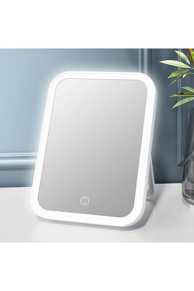 Dexia Foldable LED Cosmetic Mirror, 2000mAh, Adjustable Light Intensity and Temperature. Large