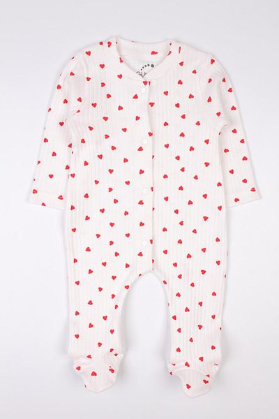Mini Ropa Newborn Booties Jumpsuit Red Heart Snap Fastener Baby Romper