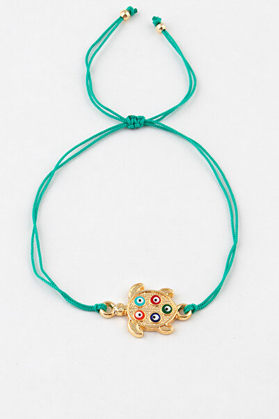 Sortie Aksesuar Enameled Adjustable Length Rope Bracelet with Evil Eye Bead a...