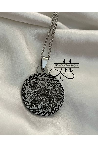 MerveninYaziAtolyesi Yemen Armor Talisman Steel Necklace