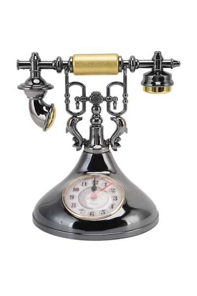 BLA BLA FOAM Decorative Vintage Clock in Retro Telephone Shape with Alarm ON/OFF – Classic Design, Quartz, 19x1