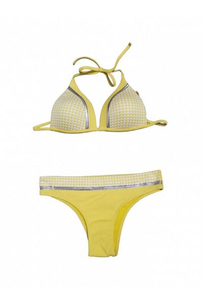 shandian Two-piece swimsuit, yellow with Brazilian briefs and adjustable bra