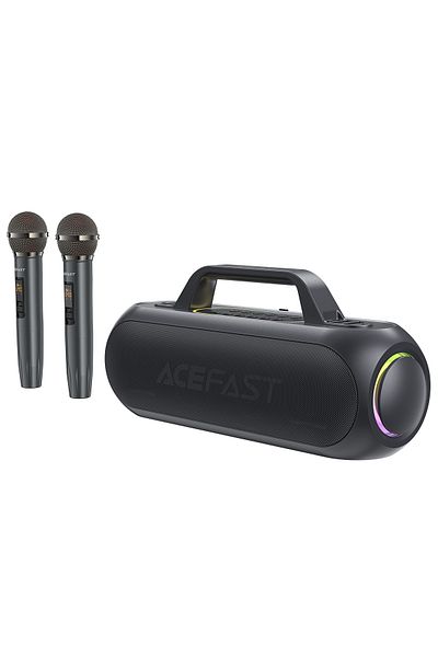 Acefast Głośnik bezprzewodowy do karaoke 200W z 2 mikrofonami USB-C czarny