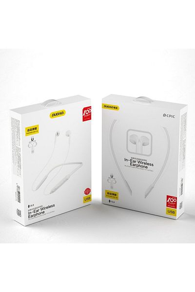 DUDAO Douszne słuchawki bezprzewodowe Bluetooth Magnetic Suction biały