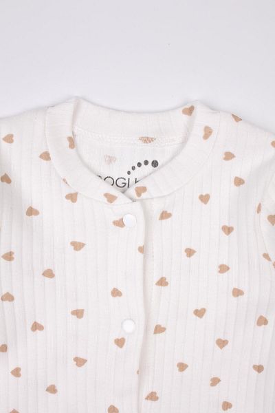 Mini Ropa Newborn Booties Jumpsuit Brown Heart Snap Fastener Baby Romper