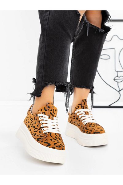 mei Women's Platform Sneakers 3AL97 Brown