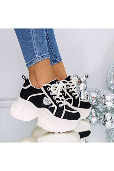 mei Pantofi Sport Dama cu Platforma 3SJN39 Negru