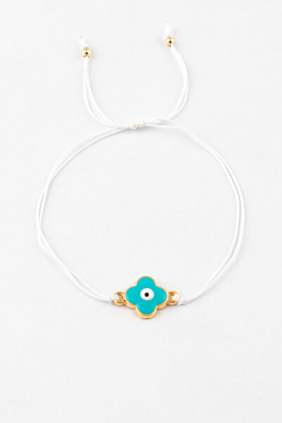 Sortie Aksesuar Enameled Adjustable Length Rope Bracelet with Evil Eye Beads ...