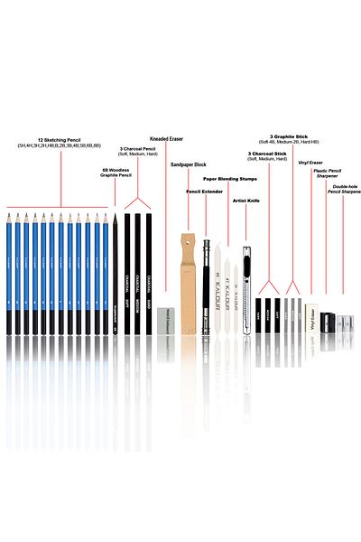 ENAR 33 piece professional sketch pencil set