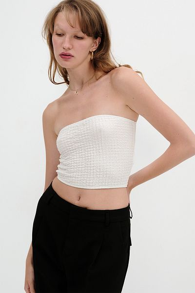 Addax Textured Strapless Bustier B18344
