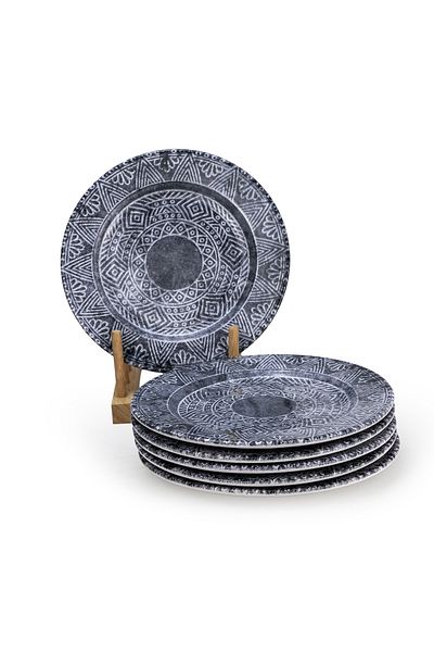 Edessa Ceramic Ginko 20Cm Dessert Plate, Multicolor (Set of 6)