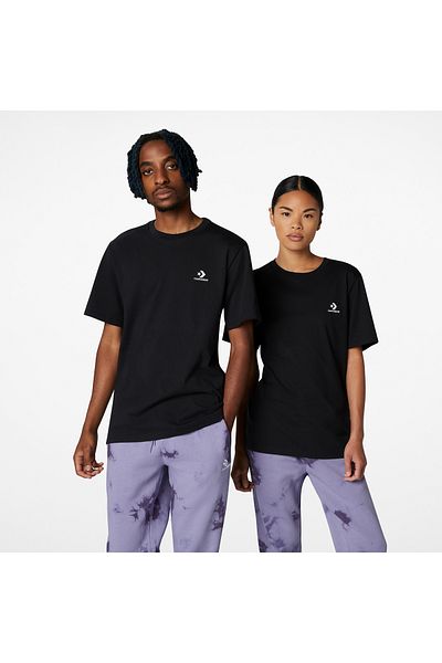 converse Go-To Star Chevron Standard-Fit Unisex Black T-Shirt