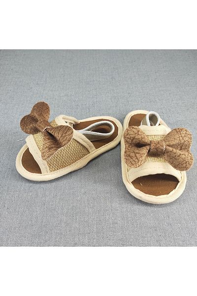 Oscar Baby Bow Detailed Non-Slip Sole Baby Slippers Sandals