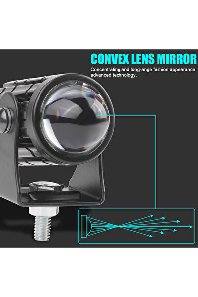 Vendortuning Beyaz / Sarı Renkli Universal Motosiklet Sis Farı Mini Spot Lens Led Far Uyumlu 1 Adet
