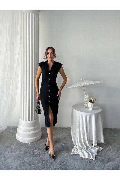 MODAMOR BROOCHE DETAILED DRESS