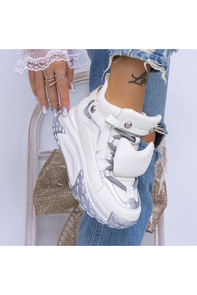 mei Women's Platform Sneakers 3YJA5 White