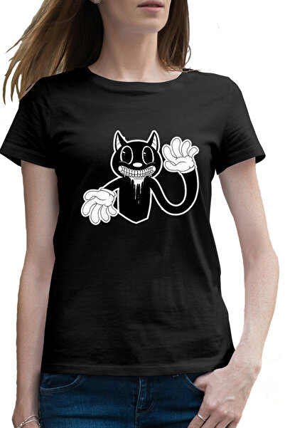 OEM Tricou femei Cartoon Bad Cat Black