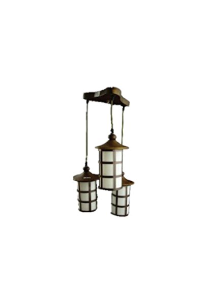 Spot LUSTRA CILINDRU LEMN TRIUNGHI 3X60W E27