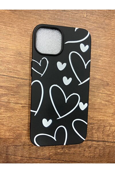 Newon حافظة هاتف آيفون 14 بلس/15 بلس مطبوعة على شكل قلوب مخططة من الداخل مخمل...