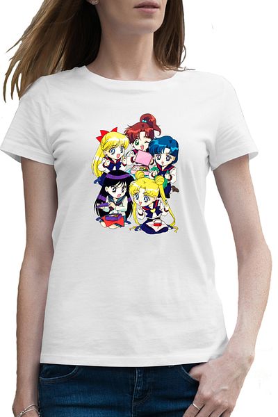 OEM Tricou femei Sailor Moon 5 Crew Gang Chibi Bebe Anime